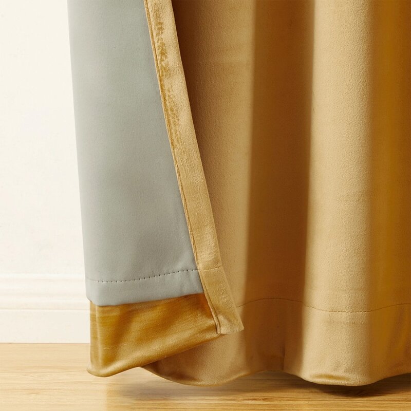 Barra de terciopelo dorado 100%, cortina opaca, 52 "x 95"