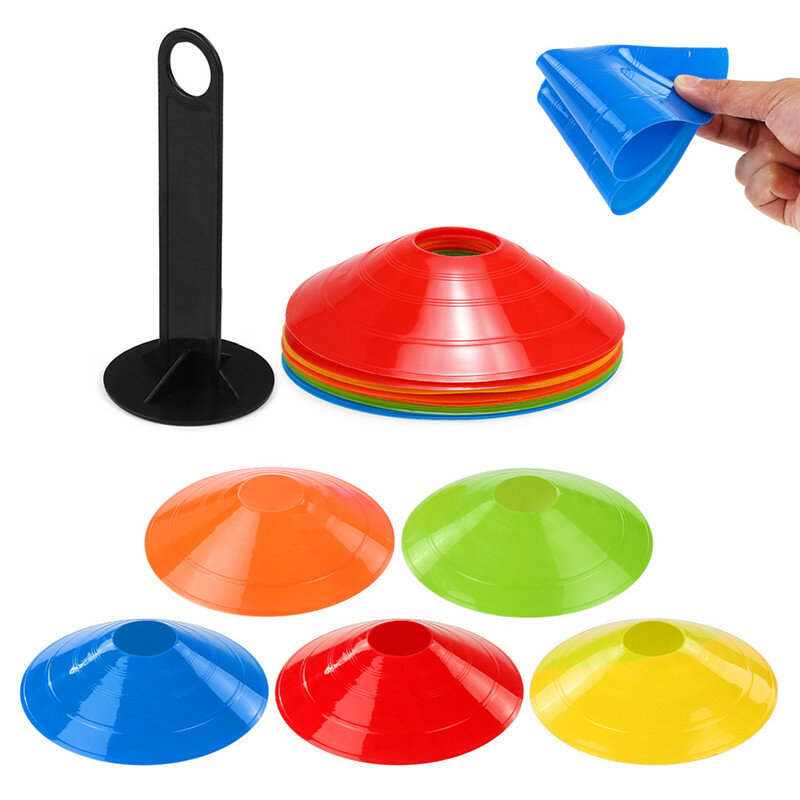 10Pcs Soccer Disc Cone Set Football Agility Training piattino coni Marker Discs Multi Sport Training Space Cones accessori
