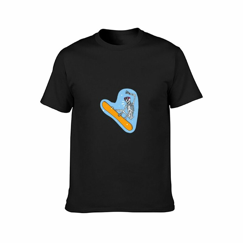 Szkielet Snowboarding T-shirt grafika szybkoschnąca urocze ubrania słodkie topy męskie śmieszne koszulki