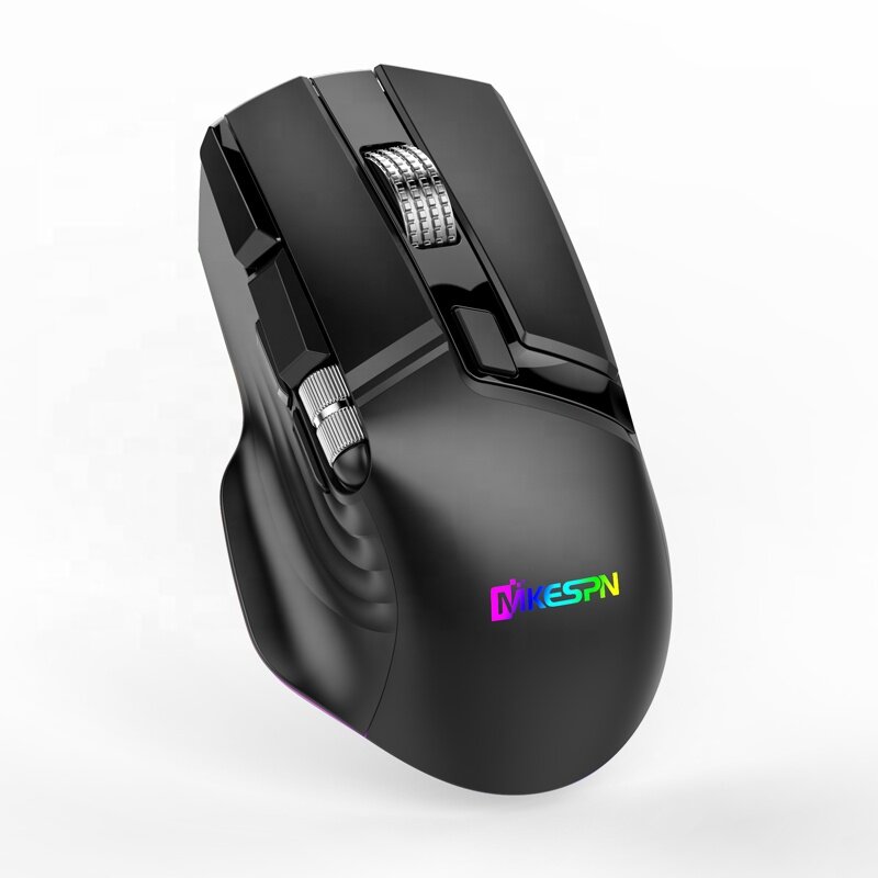Programável RGB Wired Optical Mouse, 2.4G, Sem Fio, Bluetooth, Triplo Modo Driver, USB 10D, Máquina