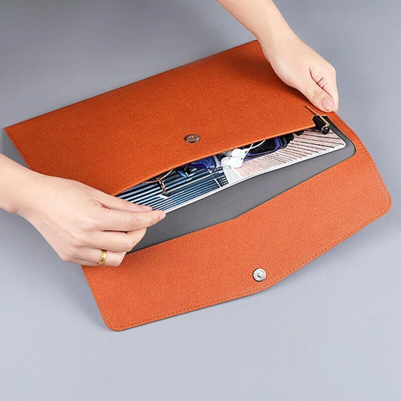 Stylish and Simple Business Document Bag Double-Layer Snap-Type Multi-color Optional Multi-functional Multi-layer Briefcase