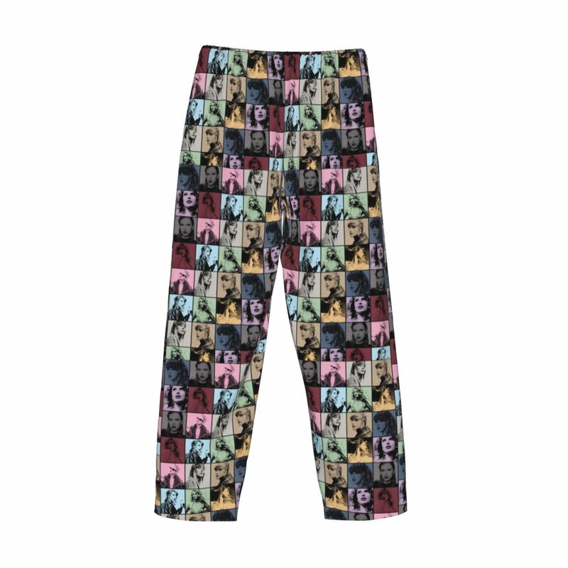 Пижамные штаны с принтом на заказ, американская певица, Свифт, Мужская пижама для сна, штаны с карманами