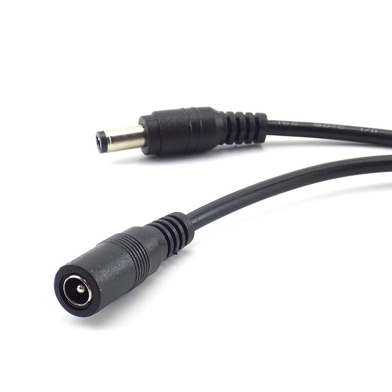 Wtyczka żeńska do męskiej przedłużenie kabla zasilający CCTV DC Adapter przewodu przewody zasilane 12V 5.5mm x 2.1mm do przedłużacz aparatu