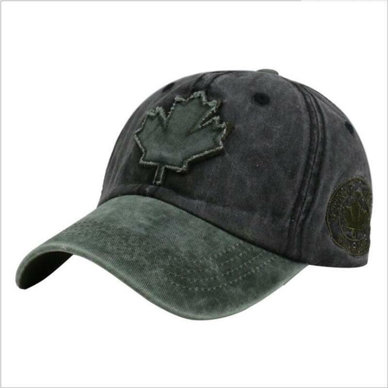 Washed Canada Baseball Cap Maple Leaf Embroidery Adjustable Sun Protection Snapback Caps For Men Women Sports Hiking Golf Hats