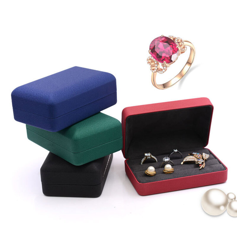 Caja organizadora de joyas de cuero Pu, estuche de almacenamiento portátil de viaje para anillos y pendientes, soporte de exhibición de microfibra con múltiples ranuras para pulseras y collares