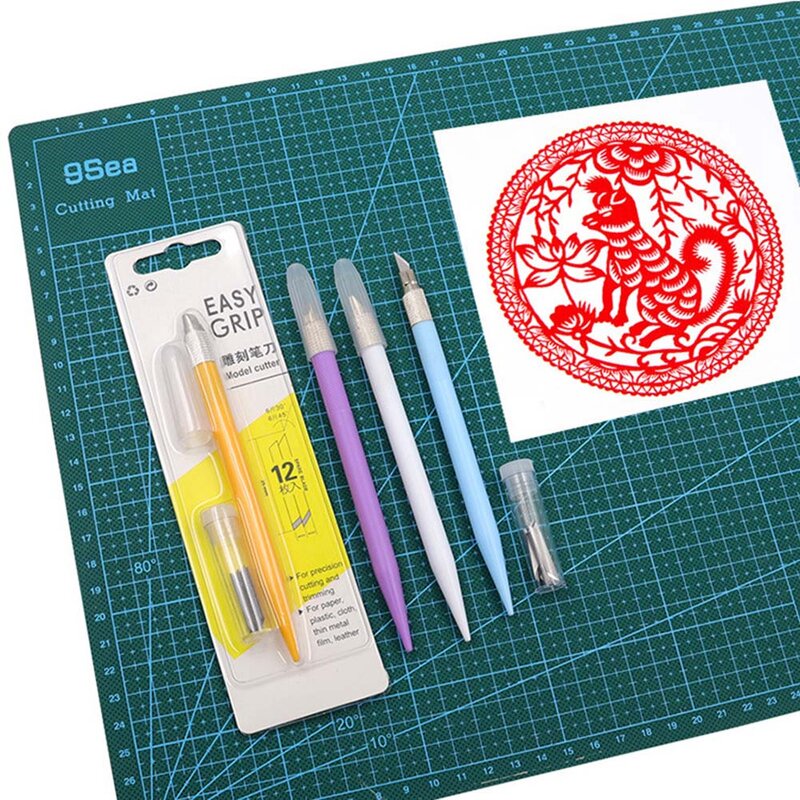 Универсальный нож для резьбы с 12 лезвиями для скрапбукинга «сделай сам», ручной резак для бумаги, резак для творчества, предметы для гравировки