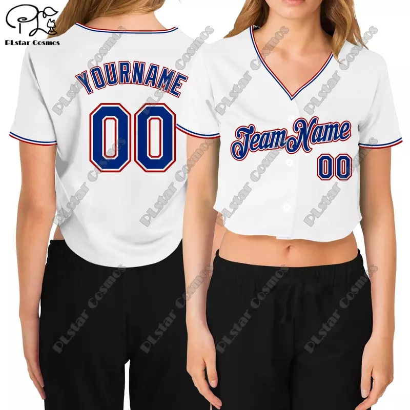 PLstar Cosmos moda impressão 3d preto + branco personalizado cardigan das mulheres verão nova V-neck curto uniforme de beisebol série