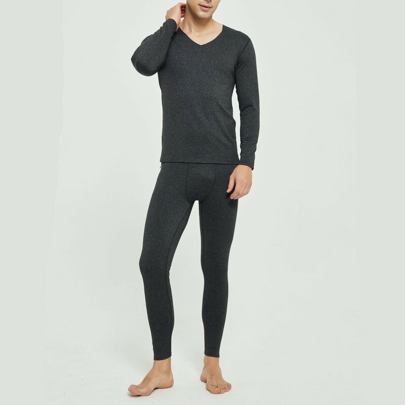 Mens Round Neck Pure Cotton Thermal Underwear Set Thin Autumn Clothes And Pants Bottoming pyjama Bathrobes Home suit pijama