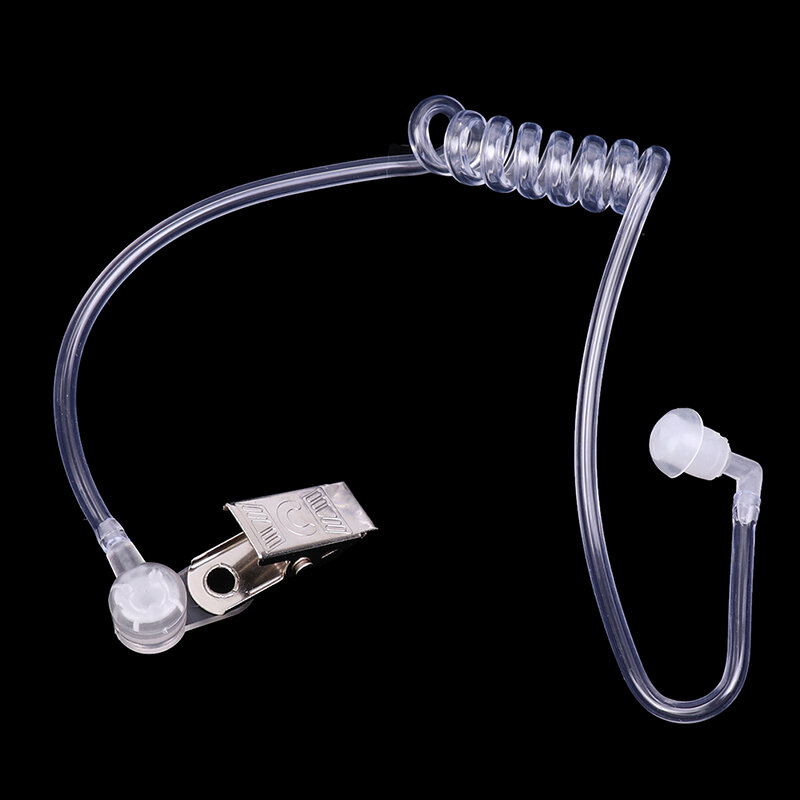 Acústico Air tubo Earplug com clipe de metal, rádio bidirecional, Walkie Talkie fone de ouvido, 1 conjunto