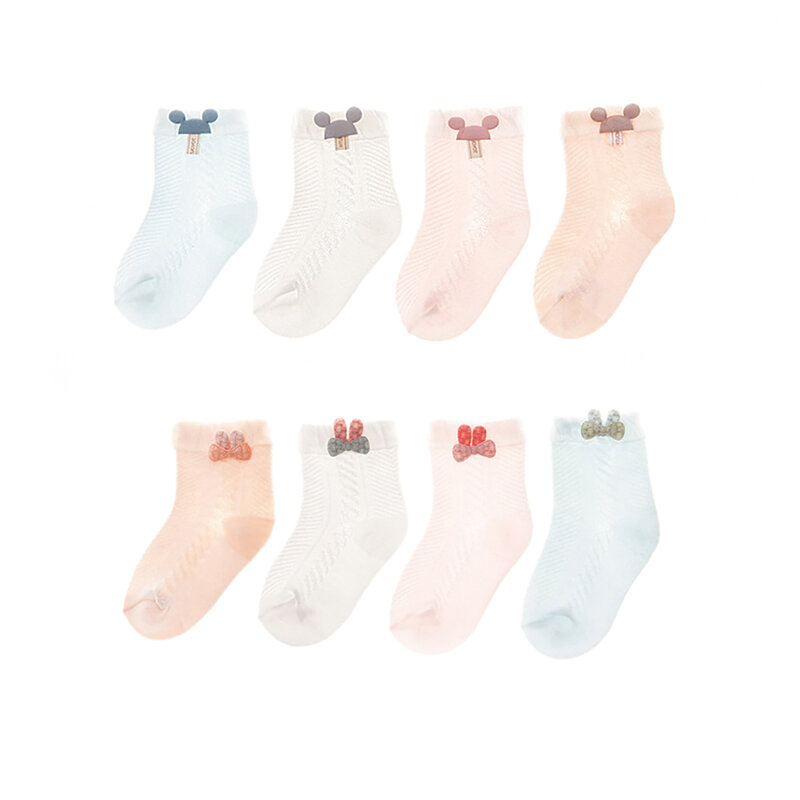 Новые детские носки с 3d рисунком, милые и уникальные детские носки, летние ультратонкие детские носки, сетчатые детские короткие носки из чесаного хлопка