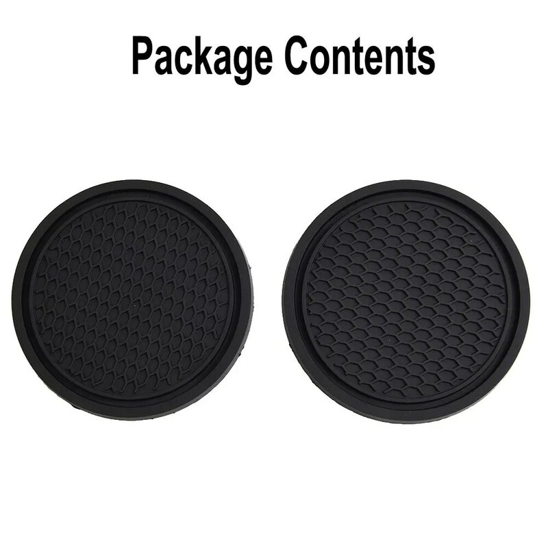 2 X Black Car Auto Cup Holder Anti-Slip Insert Coasters Pads Silicone Interior Accessories Fit Universal Perfectly For Most Cups