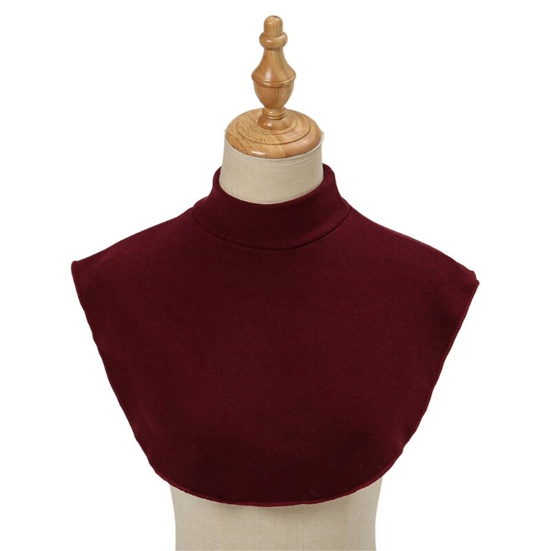 Half High False Collar Solid Color Sewing Applique Neckline for Sweater Decor F0T5
