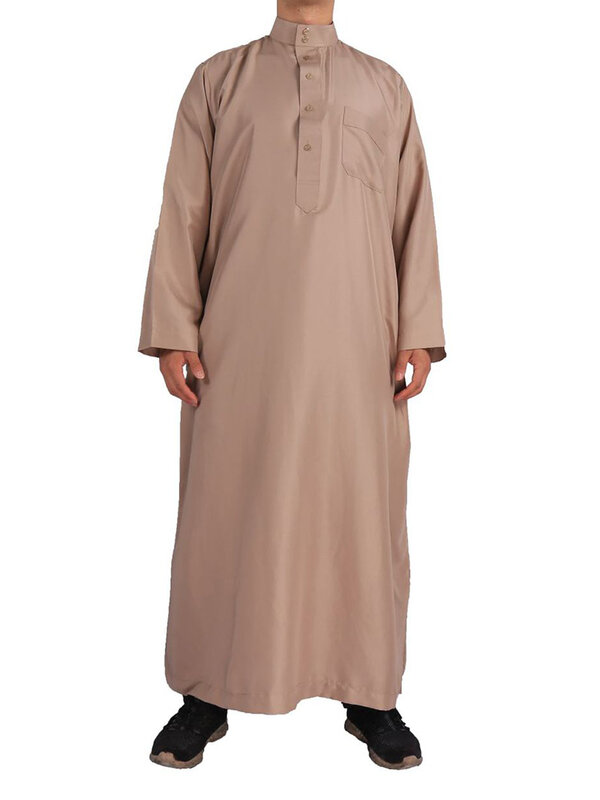 Eid muzułmański Jubba Thobe Men Ramadan haft długa suknia Kaftan Kimono Saudi Musulman Abaya Dubai arabski islamska odzież indyka