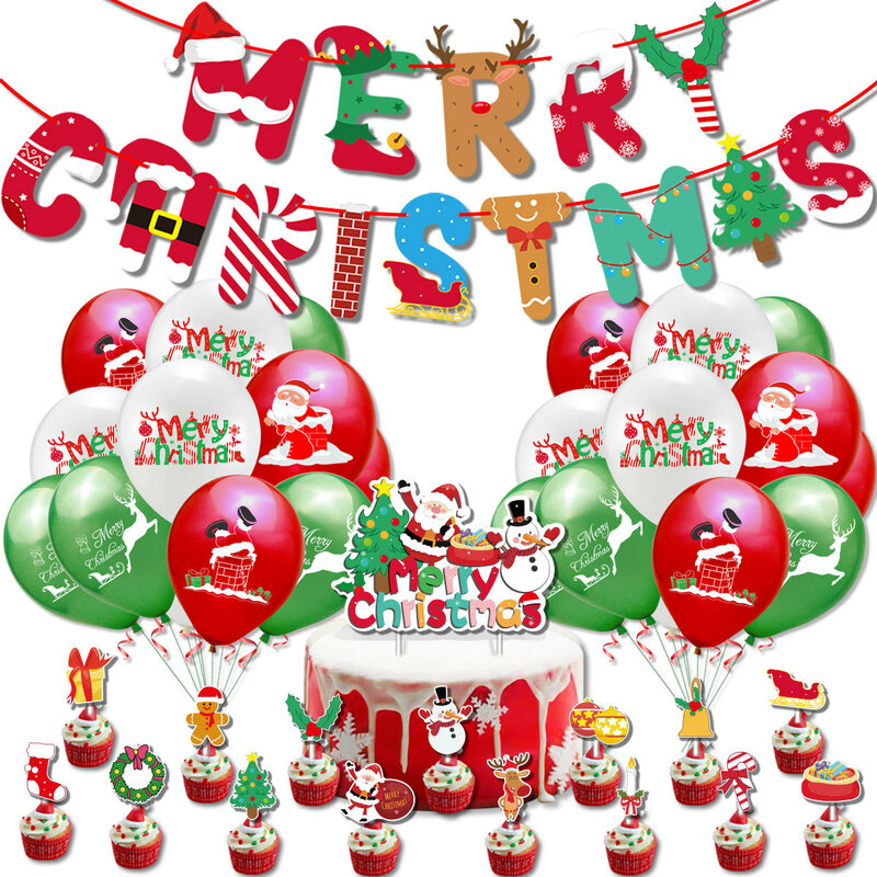 Palloncini di buon natale babbo natale pupazzo di neve alce Globos decorazioni natalizie fai da te per la casa capodanno 2022 Navidad Party Decor