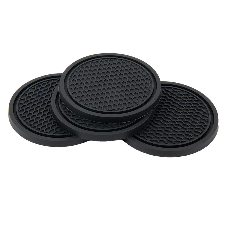 High Quality Practical To Use Easy To Clean Car Coasters 4pcs Anti-Slip Car Accessories Fit For: Car/Home Insert Coaster
