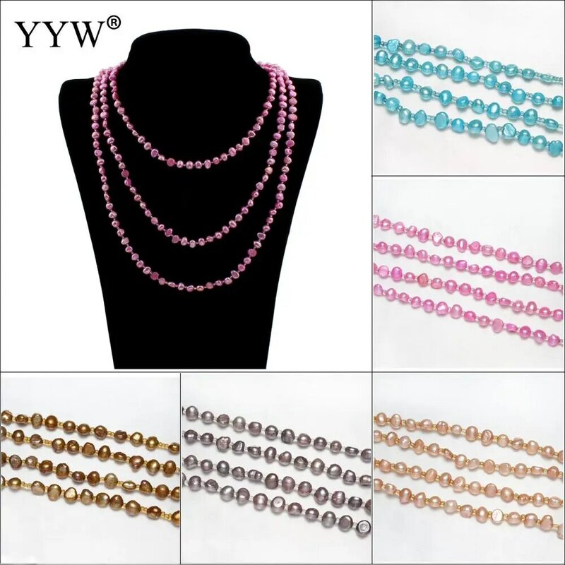 Promuovi le vendite set di gioielli di perle d'acqua dolce coltivate naturali collana di braccialetti perline di semi chiusura di aragosta di ferro riso bianco