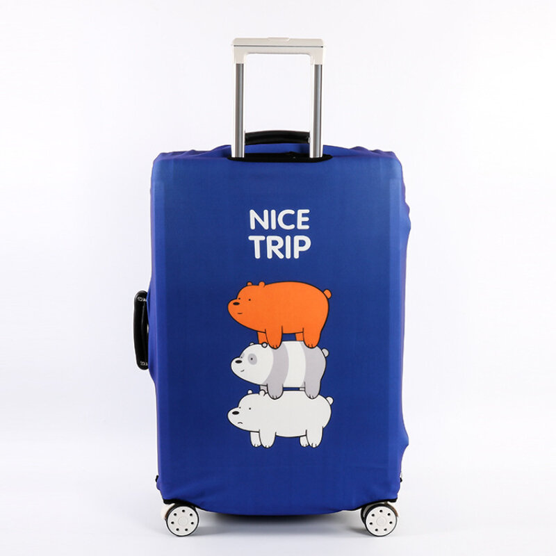 Защитный чехол для багажа с рисунком медведя, пылезащитный чехол для чемодана, эластичная ткань на колесиках, аксессуары для путешествий