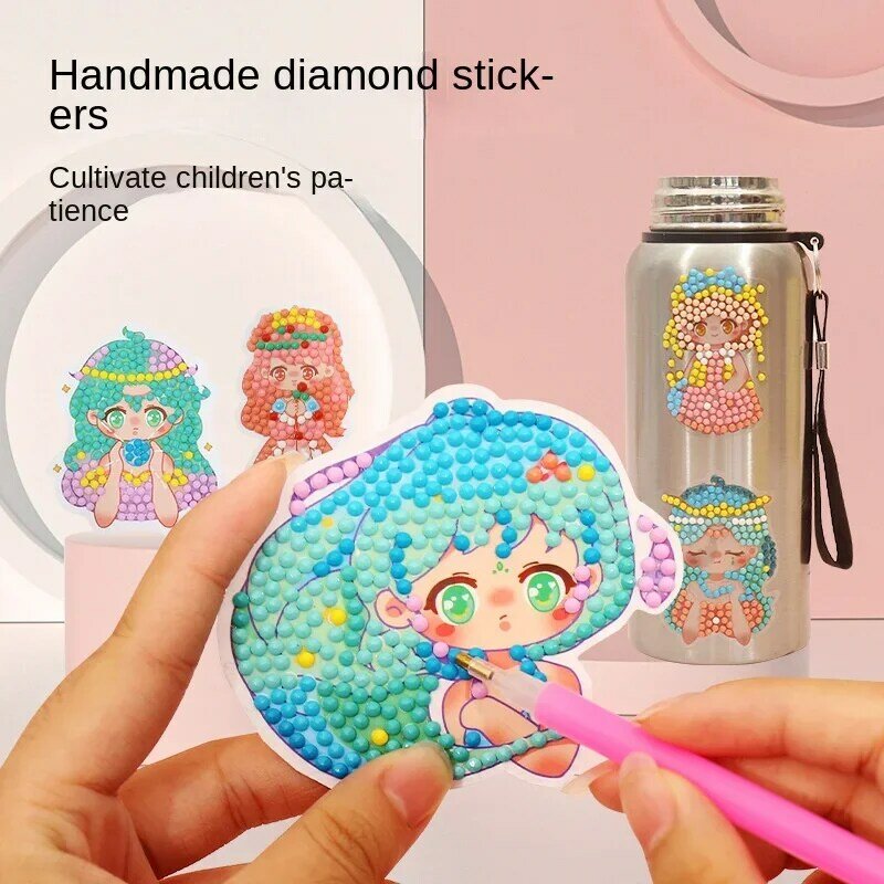 Diamond Stickers Kindergarten Princess Stickers Girl Handmade Diy Creative Graffiti Stickers for Girl Kids Notebook PhoneLuggage