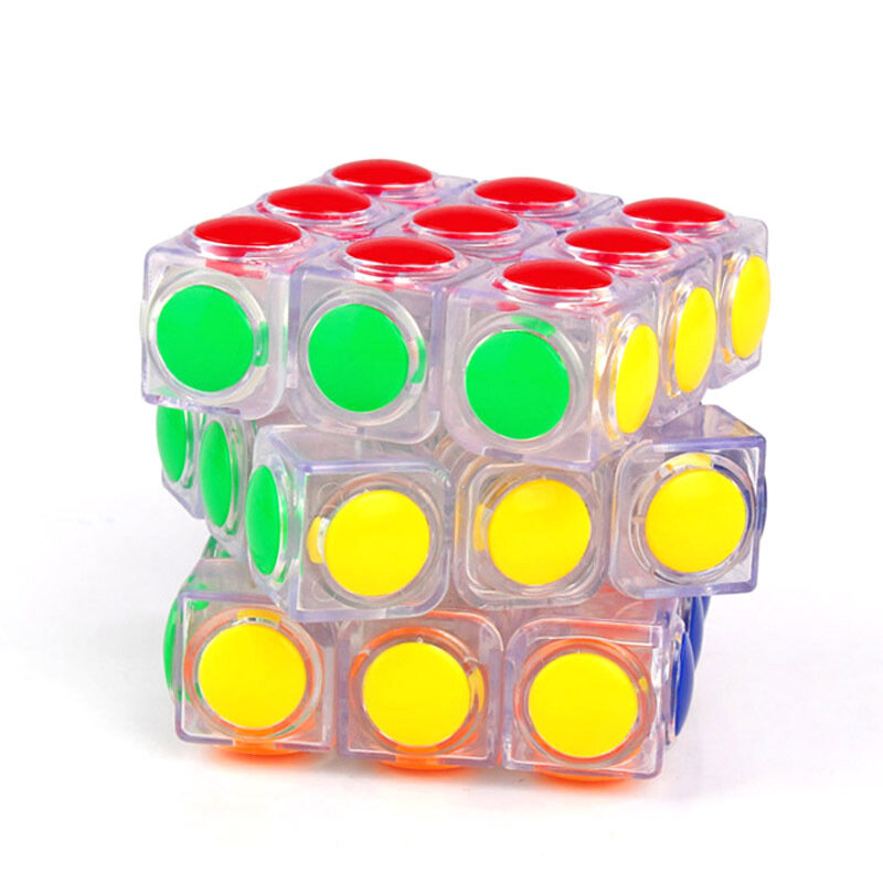 Cubo mágico de punto transparente para niños, rompecabezas profesional de velocidad Neo, juguetes educativos antiestrés, cubo de fotos mágicas, 3x3x3