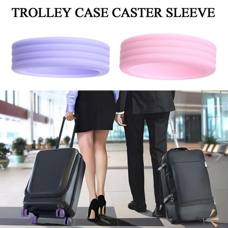 Trolley Box Caster Sleeve Mute Reduce Wheel Noise Luggage Cover Protective Absorber Casters Shock Q8q0