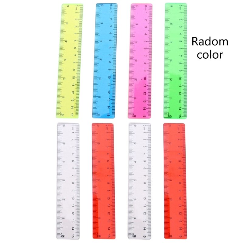 8Pcs Metric Bulk Rulers Set with Inches and Centimeters, Kids Ruler for School, Colorful Transparent Ruler Plastic Ruler