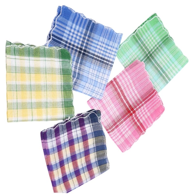 28x28cm Handkerchief Unisex Face Towel Sweat Wipe Bandannas Hankies 5PCS