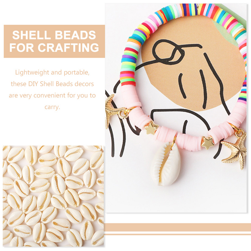 Shell Beads para Crafting, Materiais DIY, Artesanato, Decoração Home, Colar Pingentes, Fazer Jóias Soltas, 100 pcs