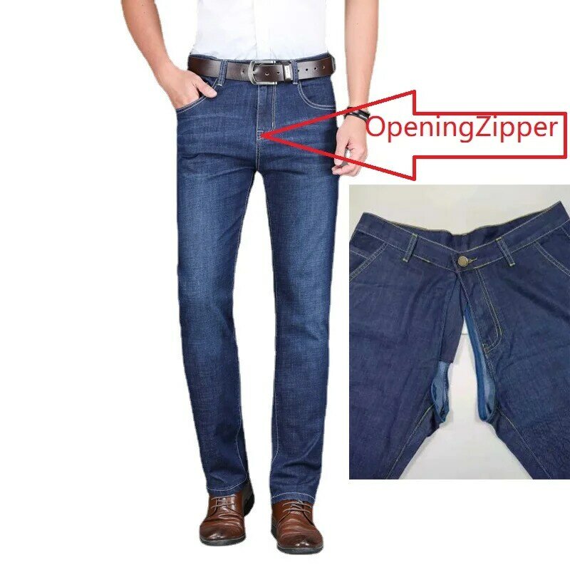 Außen Take-off männer Unsichtbare Volle Zipper Öffnen Gabelung Jeans Sind Bequem Zu Tun Dinge und Spielen Wilde artefakte. Paare Datum