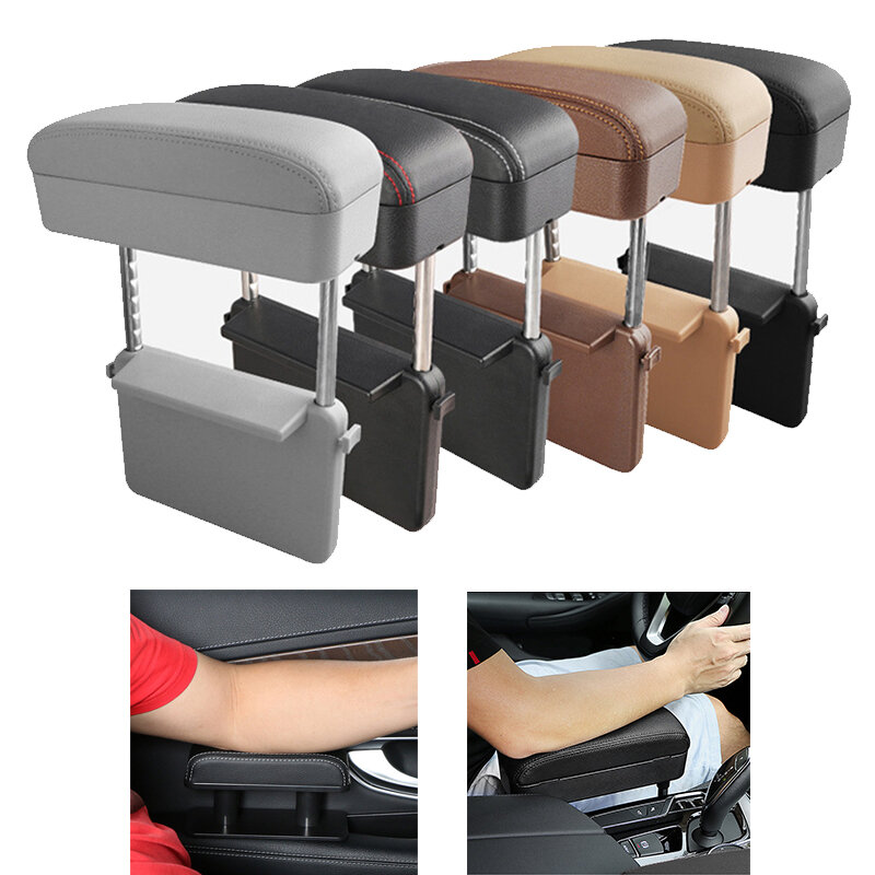 Portaoggetti per bracciolo per Auto cuscino di supporto per gomito in pelle PU altezza regolabile gomito automatico accessori per Organizer per scatola di bracciolo universale