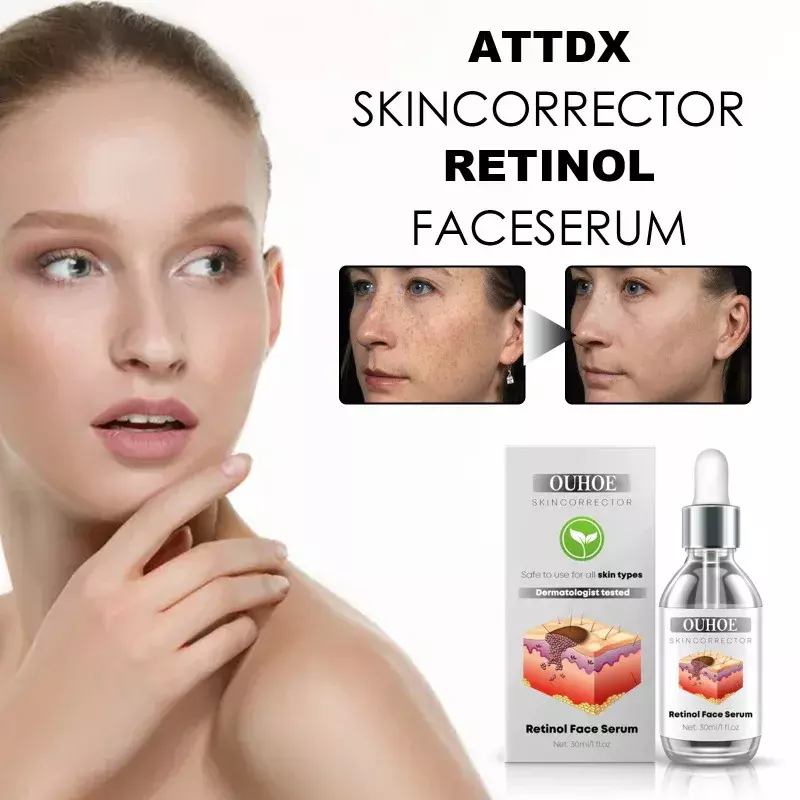 Retinol Anti Aging Serum Firm Lift Fade Fine Lines Dark Spot Removal Wrinkle Freckle Moisturizing Face Essence Brighten Skin
