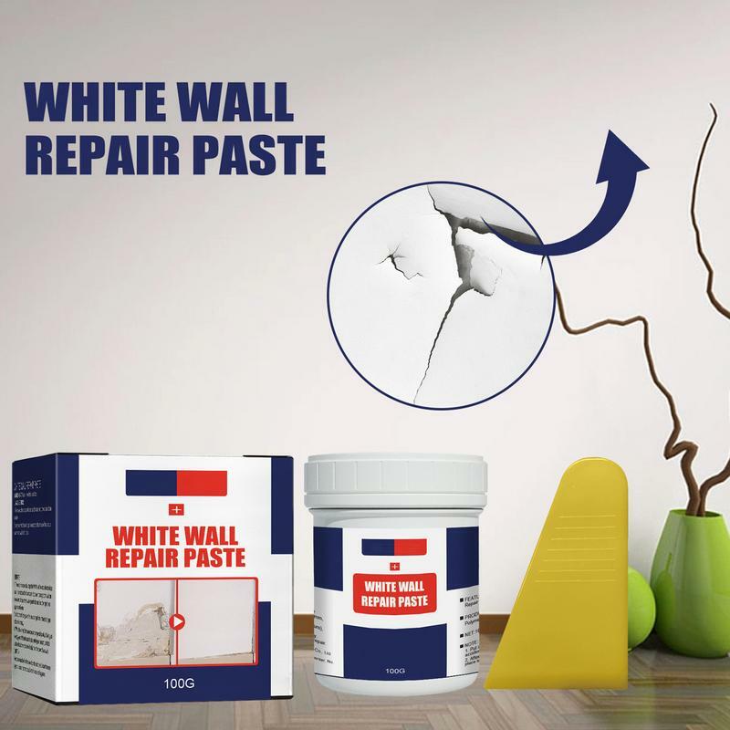 Agent de réparation murale, crème de réparation murale avec grattoir, peinture valide et anti-moisissure, patch à séchage rapide, restauration pour trou