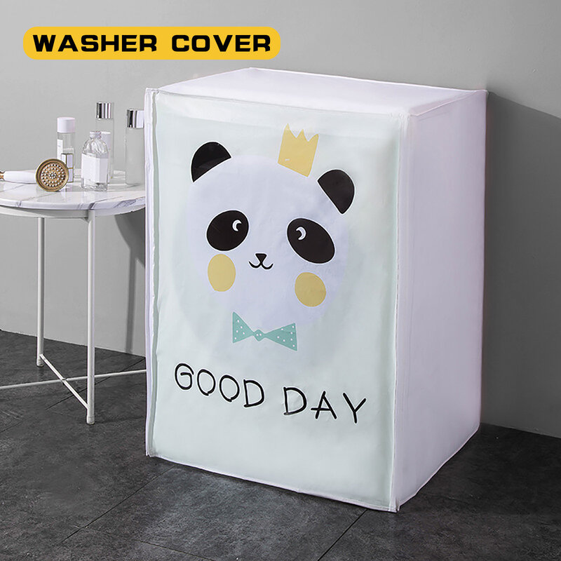 Cute Cartoon Washing Machine Cover Sunscreen Waterproof Dustproof Washer Dryer Cover for Front Loading Machine Accessories