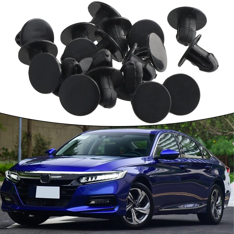 20 buah klip kisi Cowl untuk Honda, untuk Civic Del Sol untuk Acura Integra Nylon nilon hitam untuk 6 Mm ukuran lubang bagian tudung mobil