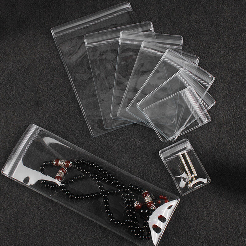 Pochettes transparentes en PVC pour bijoux, 20 pièces, sacs Anti-oxydation, sac de rangement à fermeture éclair pour colliers, boucles d'oreilles et bracelets