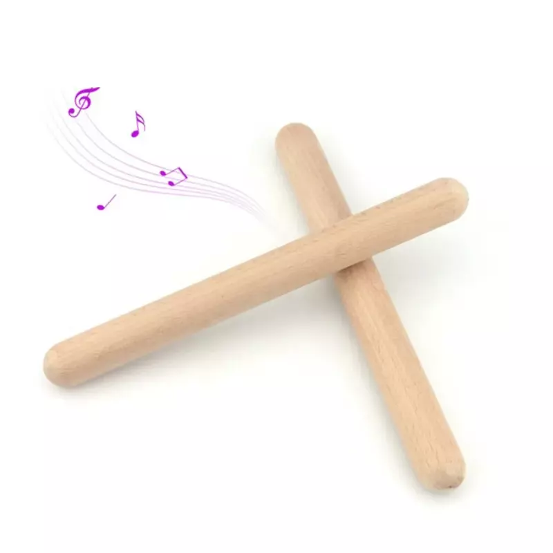 Bacchette di legno durevoli bacchette bacchette apprendimento in legno percussioni naturali bastoncini di ritmo in legno naturale legno