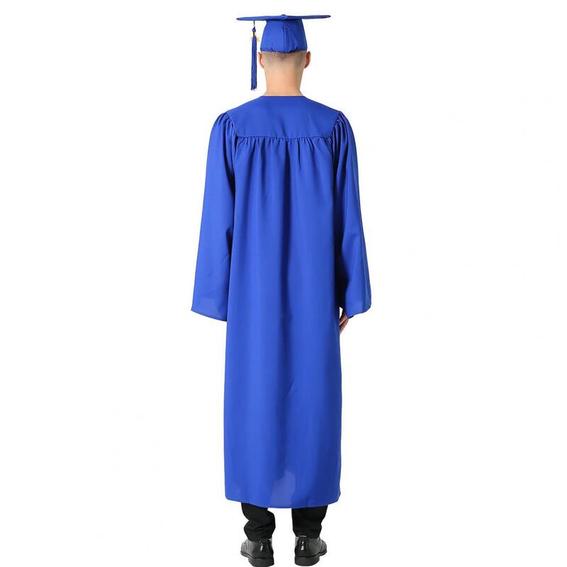 1 Set Unisex Graduation Robe Hat Set Front Zipper Loose Tassel 2024 Year Tag College Bachelor Doctor Master Graduation Ceremony