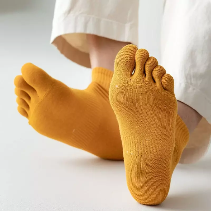 Herren Fünf-Finger-Knöchel-Sports ocken Baumwolle atmungsaktive Mesh-No-Show-Socken mit Zehen Mode schweiß absorbierende hochwertige Sokken