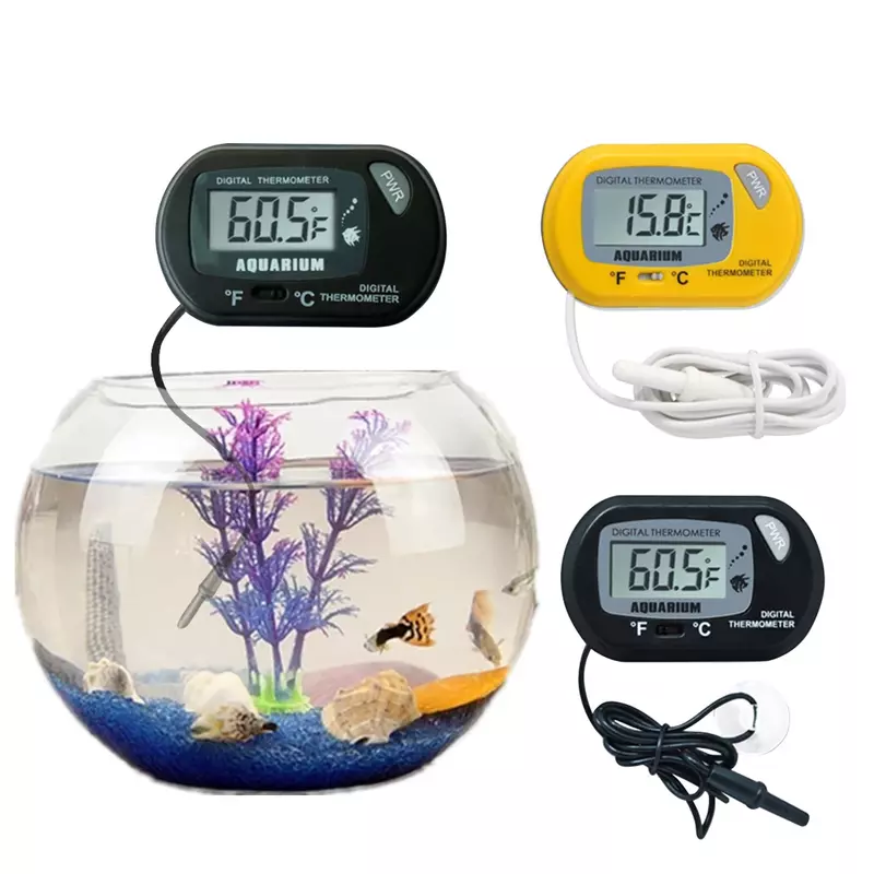 물고기 탱크 LCD 디지털 수족관 온도계 온도 수량계 수족관 온도 감지기 물고기 경보 애완 동물 용품 도구 수생