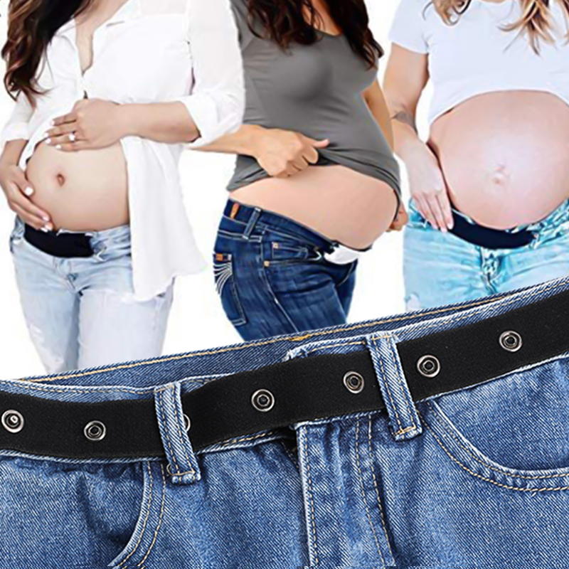 1 szt. Damskie regulowane elastyczne spodnie w pasie Extender dla ciężarnych ciążowy pasek ciążowy