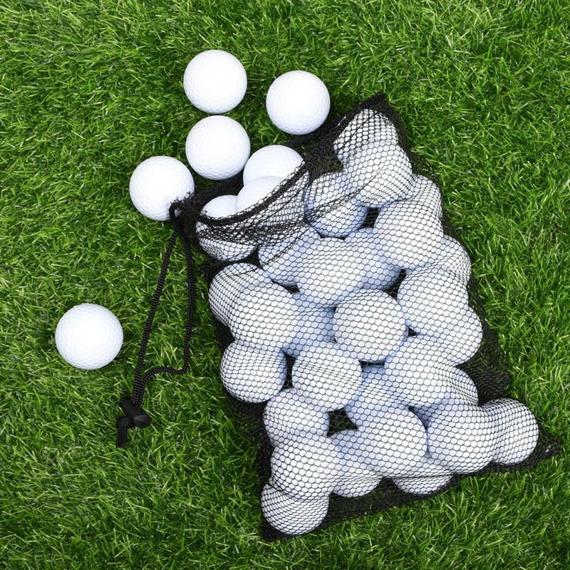 Bolsa de red deportiva para pelotas de golf, bolsa de red de nailon negro, bolsa de almacenamiento para 50 pelotas de tenis