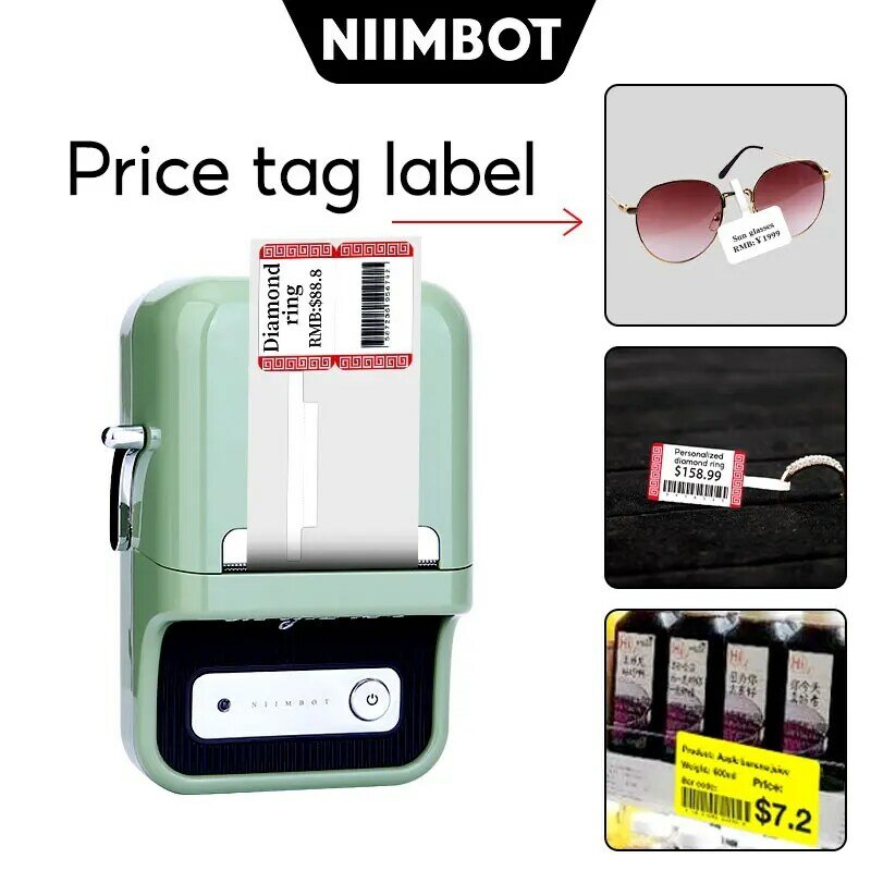 NiiMbot-Cinta de etiquetas de joyería B21 B1, papel impermeable, antiaceite, resistente al desgarro, etiqueta de precio, Color puro, resistente a los arañazos