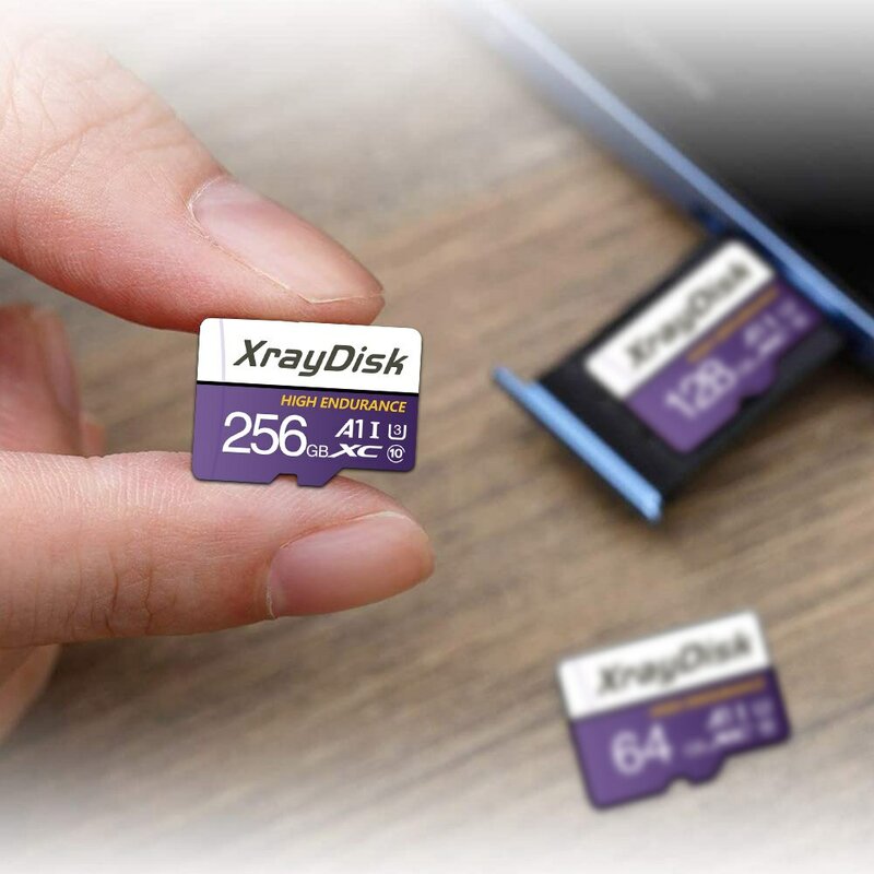 Xraydisk TF Card 128G 256G Memory Card High Speed With Adapter A1 U3 Class 10 V30 For Phone/Camera/Dash Cam/PC/Tablet