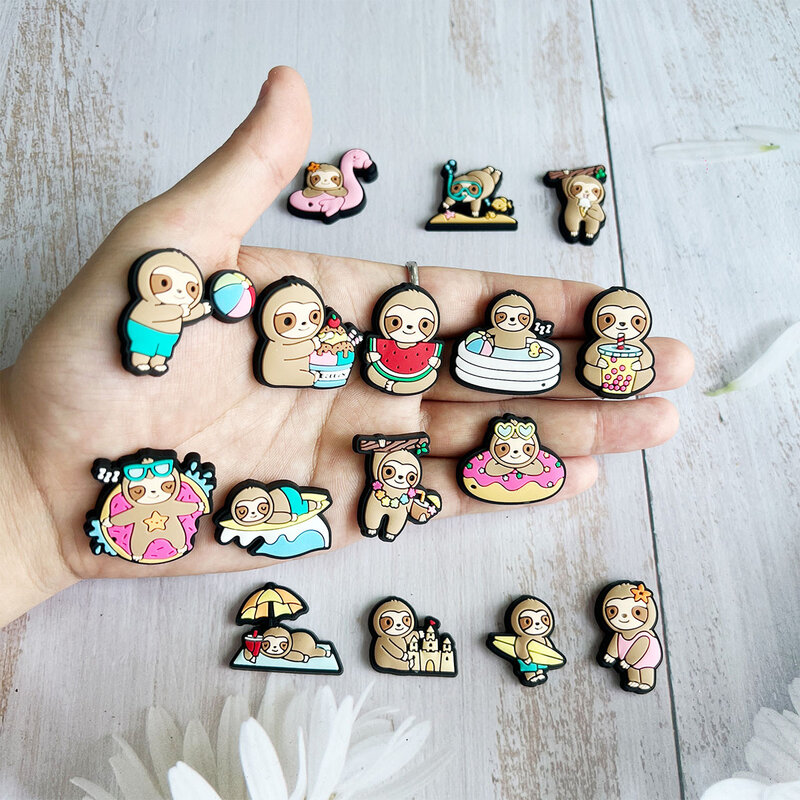 New Arrivals Cute Sloth Animals Shoe Charms for Croc Sandals Accessories Shoe Decorations Pins for Kids Women Favor Gift