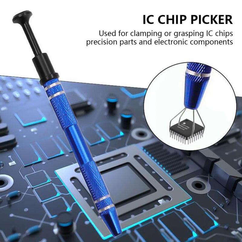 IC Extractor Four Claw Electronic Component Grabber IC Chip Extractor Chip Screw Picker Tweezers Metal Grabber Repair Hand Tools