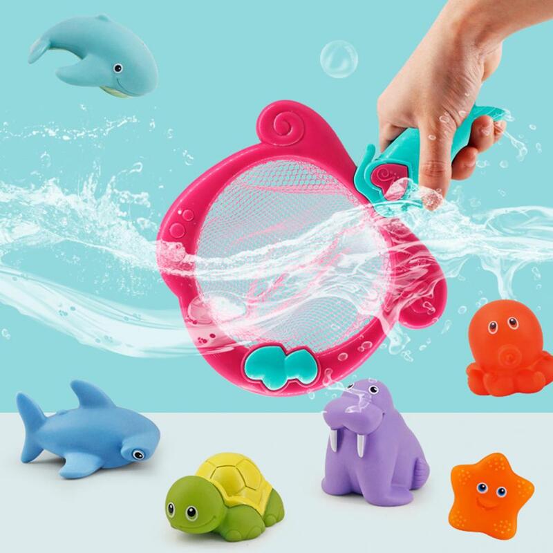 1 Set Lovely Bath Fishing Toys  Water Spray Material Safety Baby Fishing Toys  Swimming Pool Baby Bath Water Toys