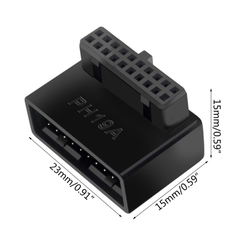 USB 19P/20P 90 degrés L convertisseur bureau à droit convertisseur carte mère livraison directe