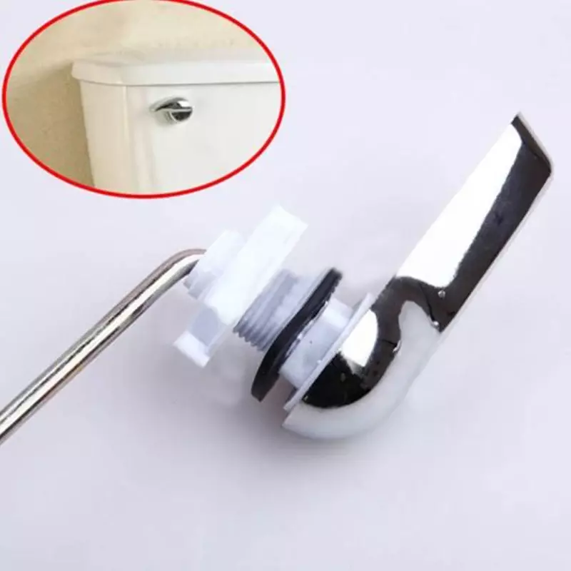 Universele Toilettank Spoelhendel Huishoudelijke Chromen Toiletsleutel Handvat Voor Toiletbrilschakelaar Spoelaccessoires