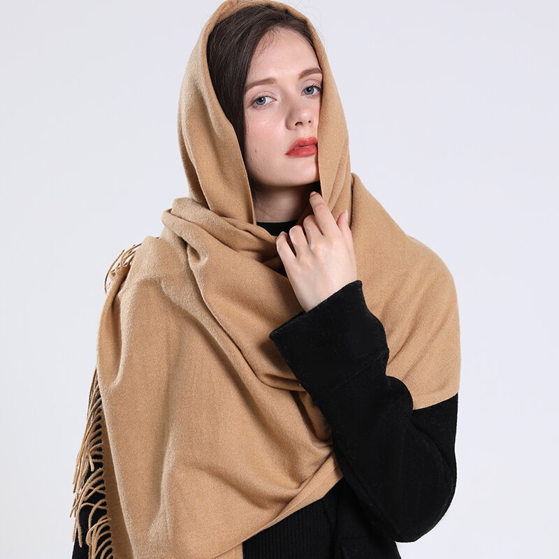 Bufanda de Invierno para mujer, chales y envolturas a la moda, bufanda gruesa de Cachemira, Pashmina, cuello, estolas para la cabeza, 2022