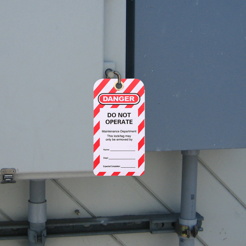 Lista di blocco da 10 pezzi i tag di Tagout di blocco non funzionano con l'attrezzatura di avvertimento di pericolo riparazione di sicurezza appesa
