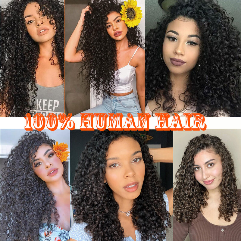 Afro Kinky Curly Clip Ins Hair Extension capelli umani mongoli crespi ricci Clip di capelli umani Ins Extension 120G Full Head